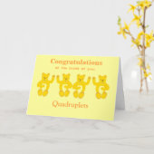 Quadruplets Herzlichen Glückwunsch zur Geburtskart Karte (Gelbe Blume)