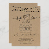 Quadruplets Sip & See Bubbles & Brews Einladung (Vorne/Hinten)