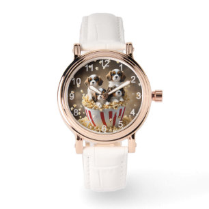 Quads Cavalier Spaniel Welpen im Popcorn, Armbanduhr