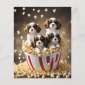 Quads Cavalier Spaniel Welpen im Popcorn, Flyer (Hinten)