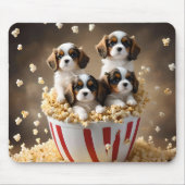 Quads Cavalier Spaniel Welpen im Popcorn, Mousepad (Vorne)