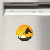 Quads. orangefarbener Sonnenuntergang. Magnet (In Situ (Geschirrspüler))