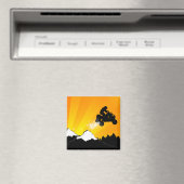 Quads. orangefarbener Sonnenuntergang. Magnet (In Situ (Geschirrspüler))