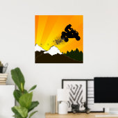 Quads. orangefarbener Sonnenuntergang. Poster (Heimbüro)