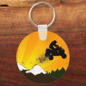 Quads. orangefarbener Sonnenuntergang. Schlüsselanhänger (Vorderseite)