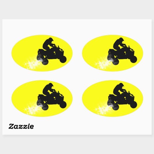 Quads. Ovaler Aufkleber (Blatt)