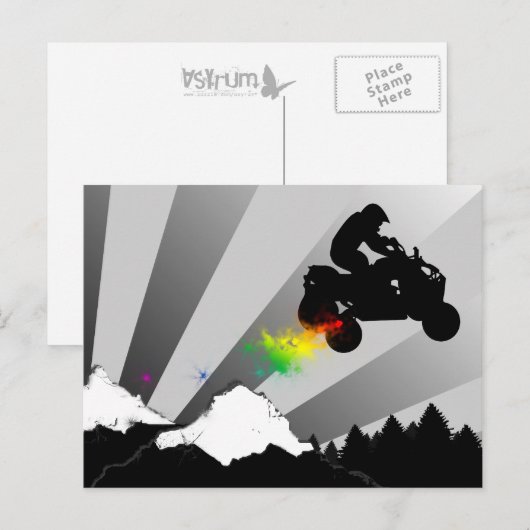 Quads. Regenbogenbahn. Postkarte (Vorne/Hinten)