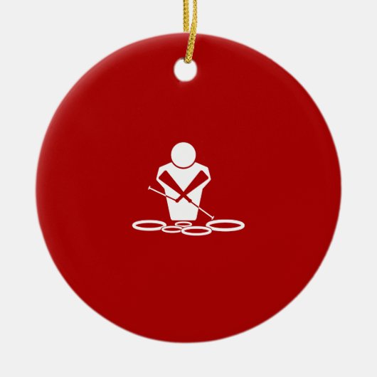 Quads - White - Red Background - Tenors Baby! Keramik Ornament (Vorne)