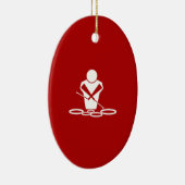 Quads - White - Red Background - Tenors Baby! Keramikornament (Rechts)