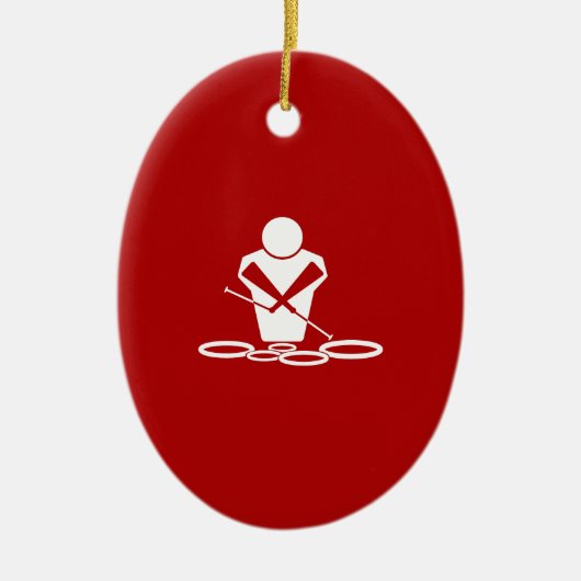 Quads - White - Red Background - Tenors Baby! Keramikornament (Vorne)