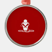 Quads - White - Red Background - Tenors Baby! Ornament Aus Metall (Vorne)