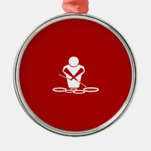 Quads - White - Red Background - Tenors Baby! Ornament Aus Metall