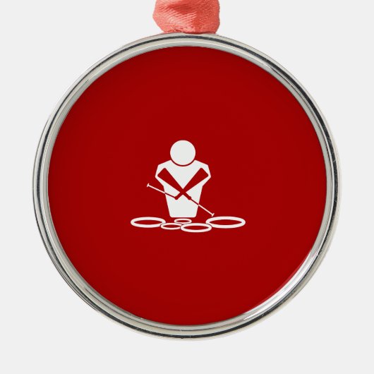 Quads - White - Red Background - Tenors Baby! Ornament Aus Metall (Vorne)