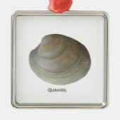Quahog-Muschel Silbernes Ornament (Vorne)