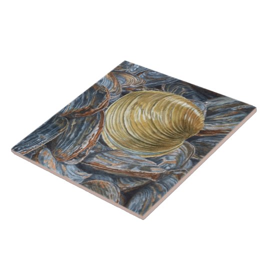 Quahog und Clams-Keramik Fliese (Seite)