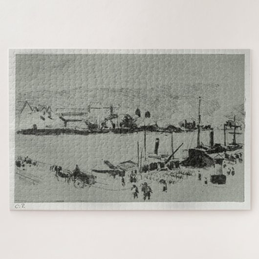 Quai Boieldieu in Rouen (1896) von Camille Pissarr Puzzle (Horizontal)