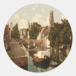 Quai Vert, Brügge, Belgien Runder Aufkleber