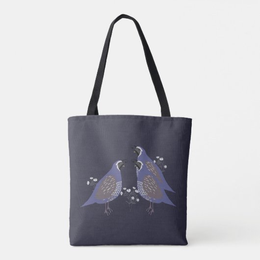 Quail Allover Tote Bag Tasche (Rückseite)