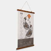 Quail and Poppy 2026 Calendar ©studioxtine Wandteppich Mit Holzrahmen (Gewinkelt)