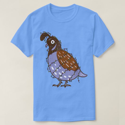 Quail Bird mit Weihnachtsbeleuchtung Kostüm Quail T-Shirt (Design vorne)