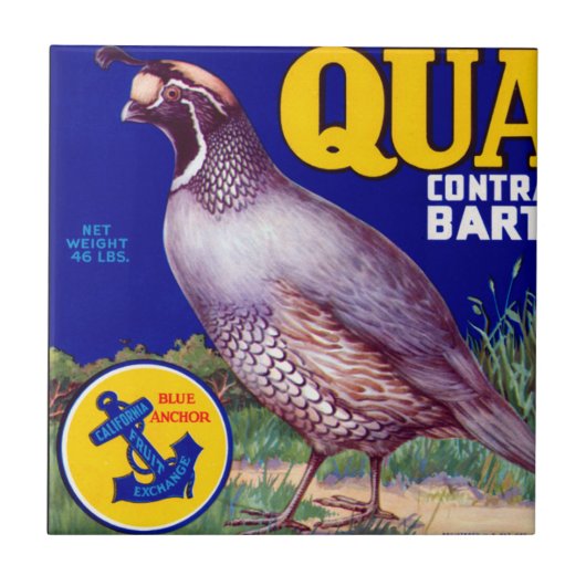 Quail Brand Contra Costa Bartletts Fliese (Vorderseite)