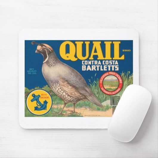 Quail Brand Contra Costa Bartletts Mousepad (Mit Mouse)