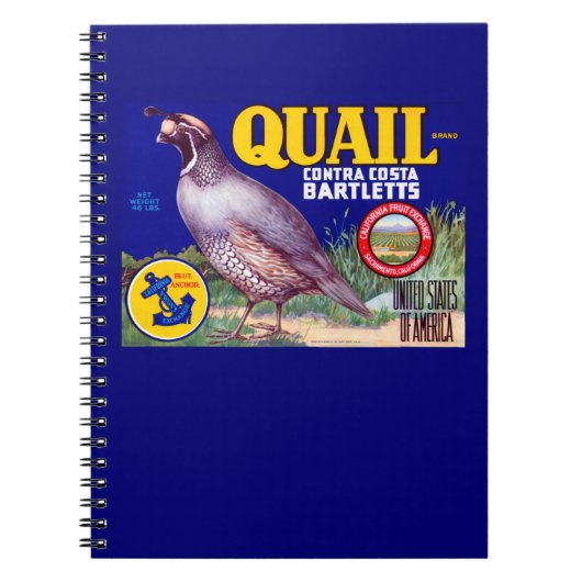Quail Brand Contra Costa Bartletts Notizblock (Vorderseite)