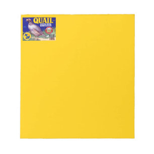 Quail Brand Contra Costa Bartletts Notizblock