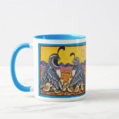 Quail Family Baby Chicks Südwestmorgens Sonnenaufg Tasse (Links)