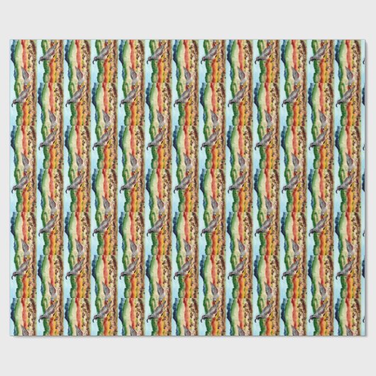 Quail Family Southwestern Wrapping Paper Pepps Geschenkpapier (Flach)