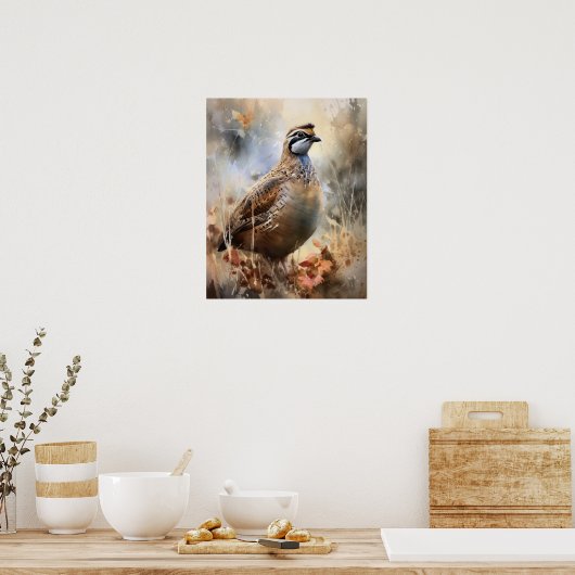Quail Farm Animal Art Print Poster (Küche)