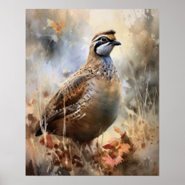 Quail Farm Animal Art Print Poster