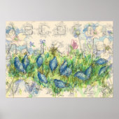 Quail Foraging Alphabet Collage Poster (Vorne)