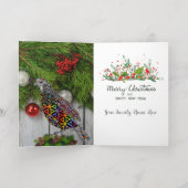 Quail Frohe Weihnachten und glückliches Neues Jahr (Innen Abgelegt)