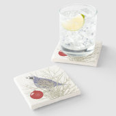 Quail Holiday Stone Untersetzer (Seitenansicht)