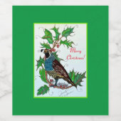Quail in Holly Weinetikett (Einzelnes Label)