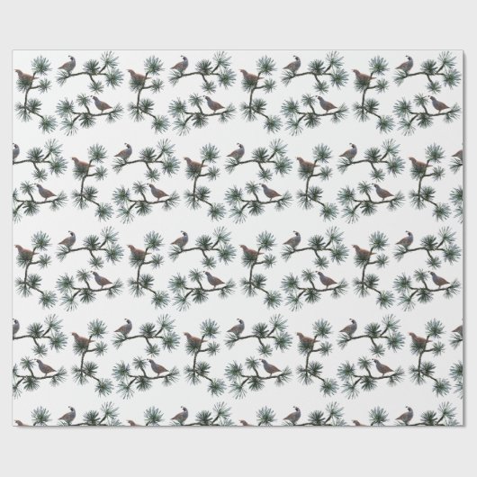 Quail Pine Wrapping Paper Geschenkpapier (Flach)