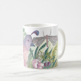 Quail Sitting in Kristallen Kaffeetasse