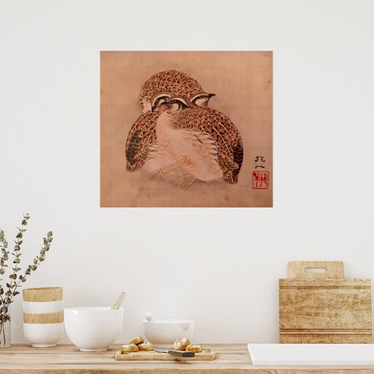 Quail Trio Poster (Küche)