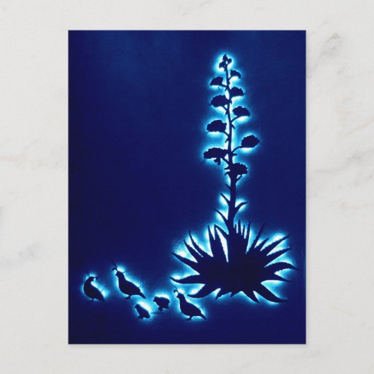 Quail und Agave Postkarte (Vorderseite)