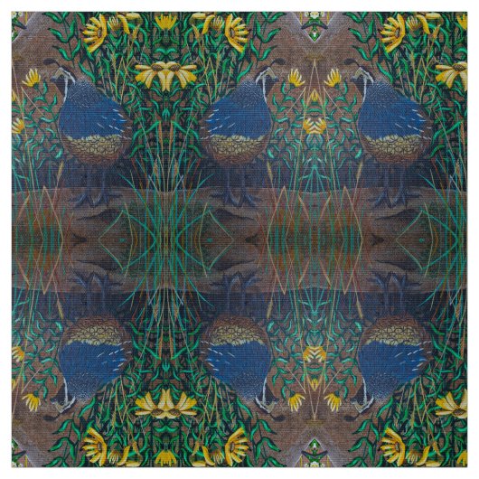 Quail " Was machst du da?" Stoff (Muster)