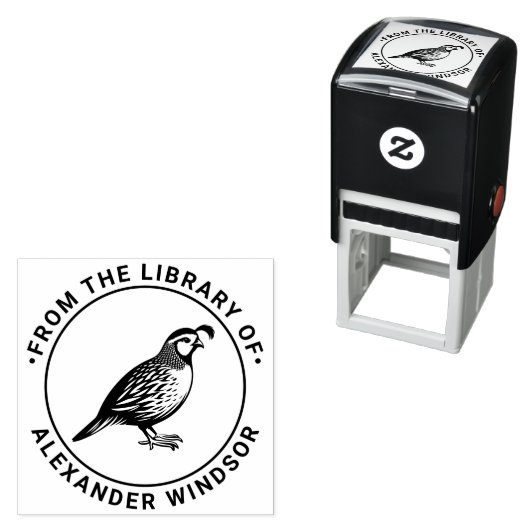 Quail Wild Game Bird Stehender Bibliotheksname Permastempel (Beispiel)