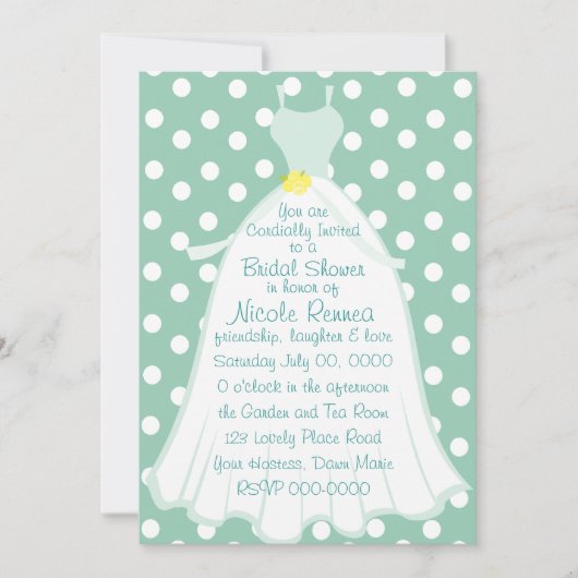 Quaint Bridal Dress Einladung (Vorderseite)