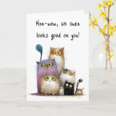 Quaint Cats with Big Eyes 65th Birthday Greeting Karte (Gelbe Blume)