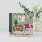Quaint Christmas Scene Karte (Stehend Vorderseite)