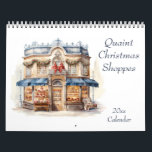 Quaint Christmas Shoppes Kalender<br><div class="desc">Illustrationen von malerischen Shoppes,  die zu Weihnachten dekoriert sind,  füllen diesen Kalender. AI unterstützte Grafiken,  die mit kommerzieller Verwendung erworben wurden. Artwork: RavenPrintableDesign</div>