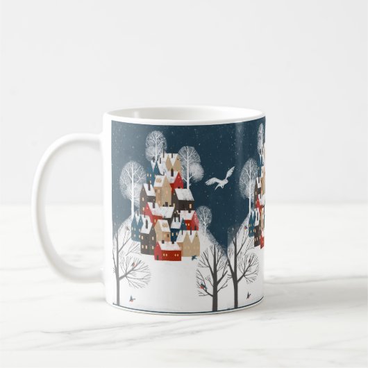 Quaint Country Village im Schnee Kaffeetasse (Links)
