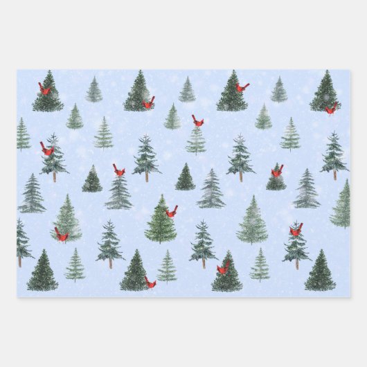 Quaint Country Woodland Szene Set 3 Geschenkpapier Set (Vorderseite)