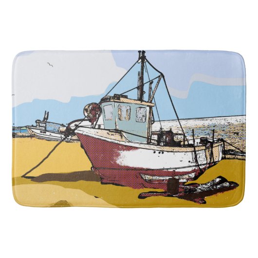 Quaint Fishing Boat Badematte (Vorderseite)