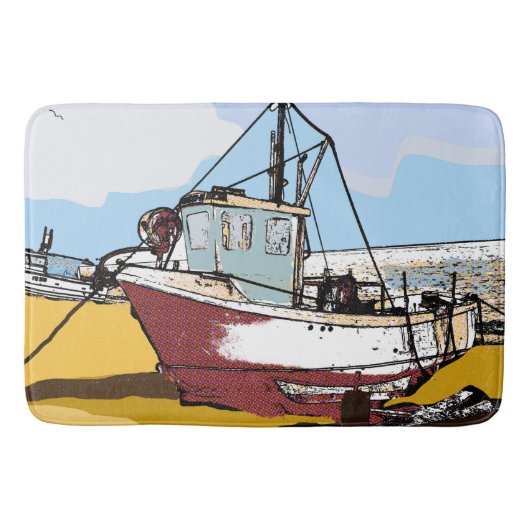 Quaint Fishing Boat Badematte (Vorderseite)
